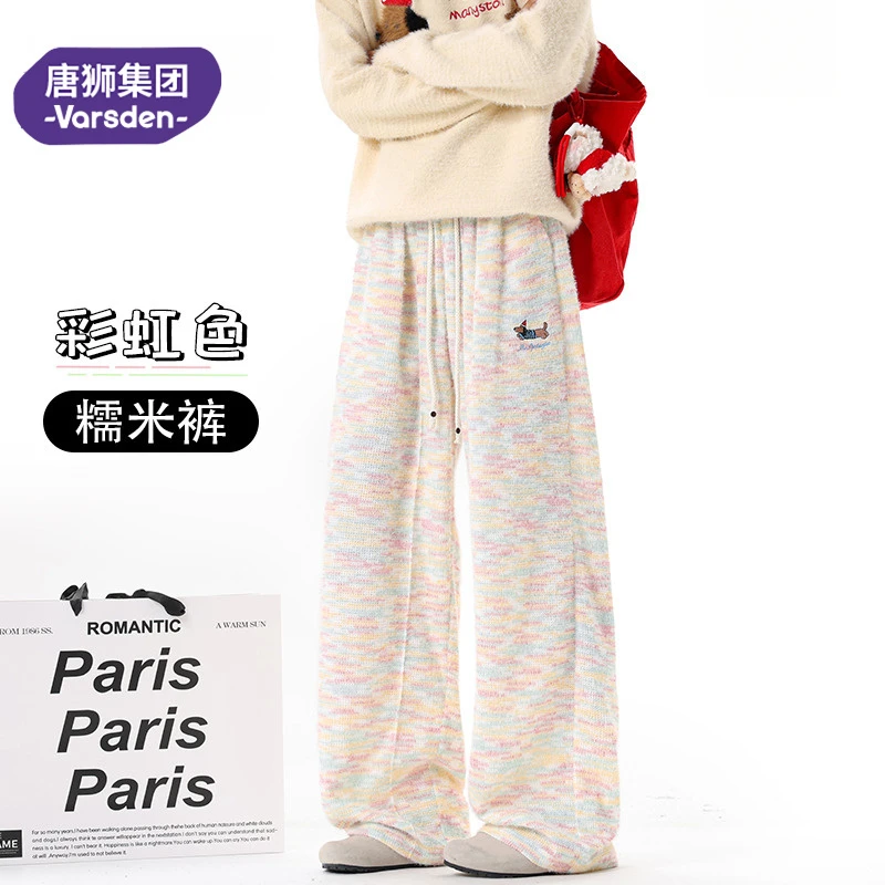唐狮集团Varsden2025新款重磅刺绣腊肠狗ins风休闲糯米裤男女同款