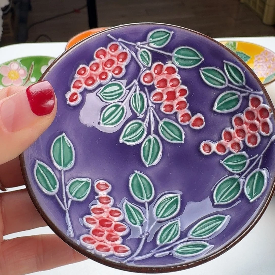 瓷片交趾釉手绘茶盏60毫升