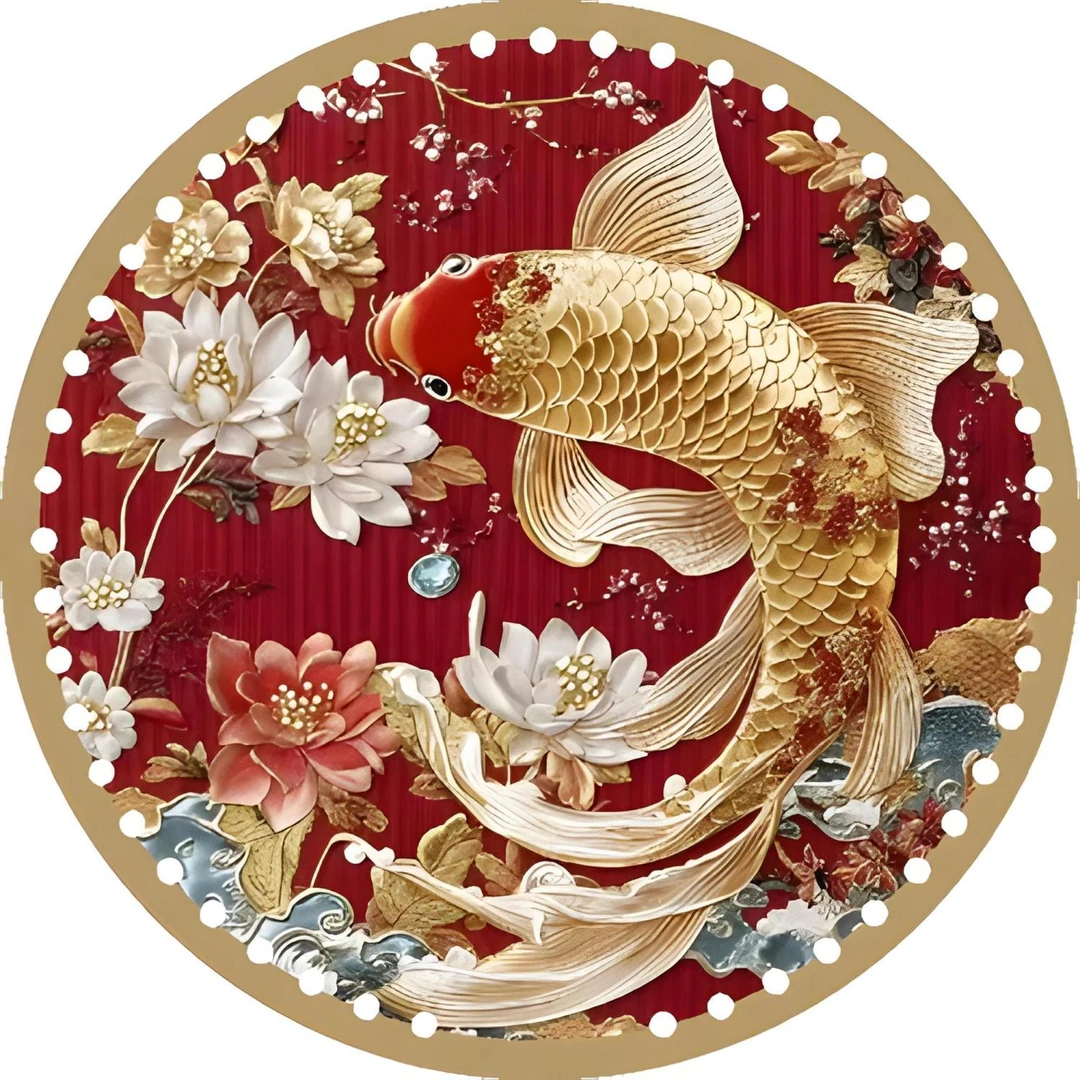 七七家3毫米鱼跃龙门系列双面印花亚克力板手工编织材料