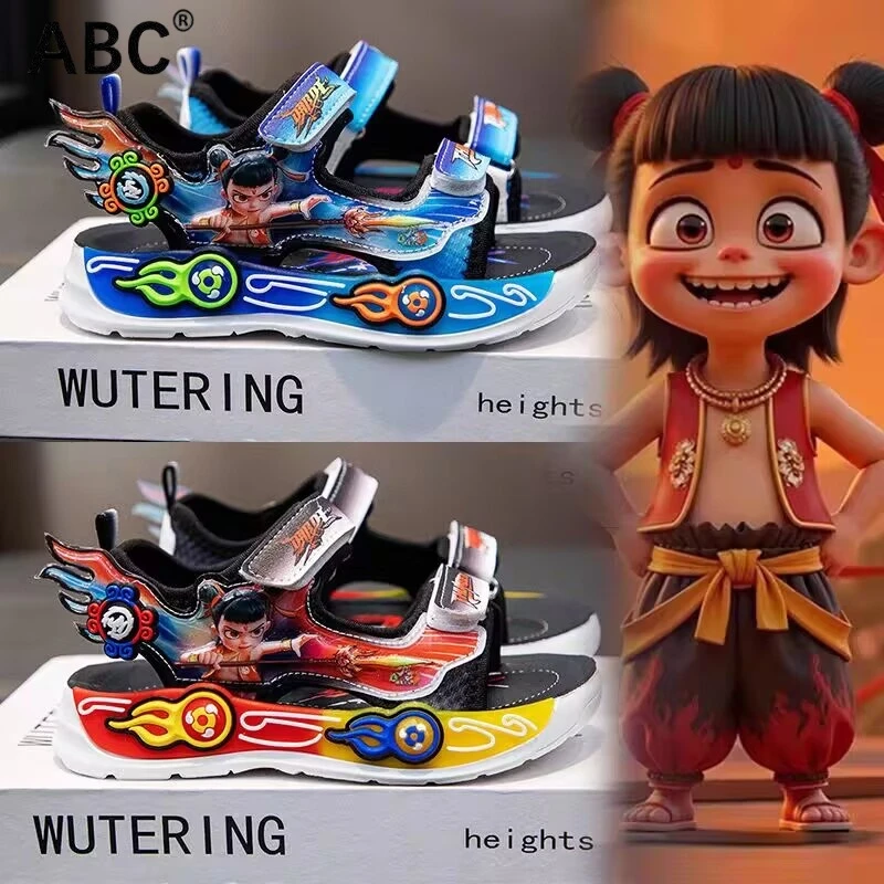 ABC哪吒男童凉鞋2025新款夏季鞋子中大童软底小男孩儿童沙滩鞋潮