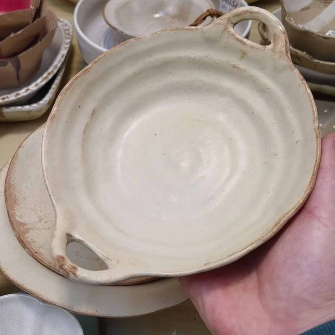 瓷片微瑕粗陶双耳两个一组