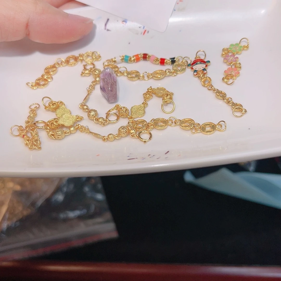 紫晶珠宝半成品银S925镀金镶嵌10