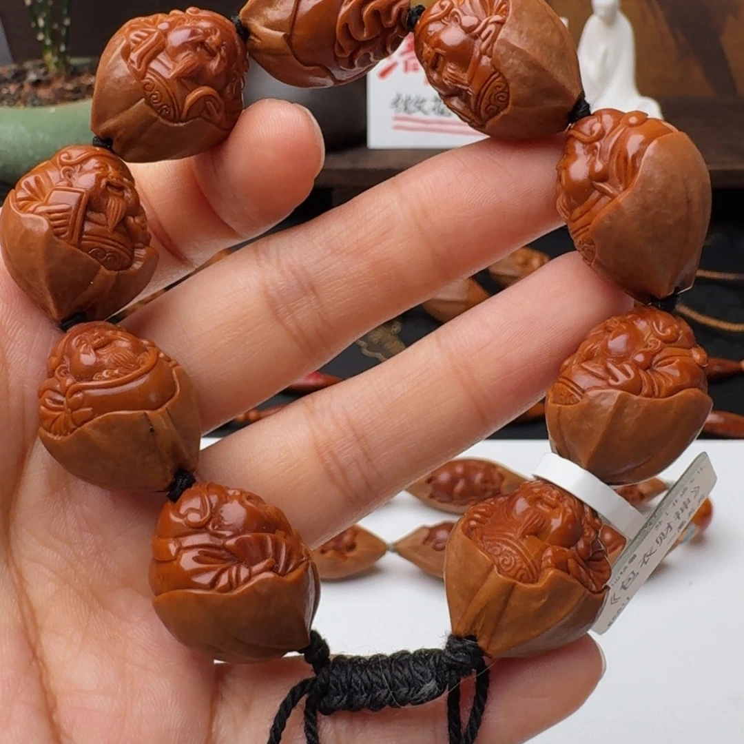 手串/手链橄榄核包衣财神（铁核孔道微大）