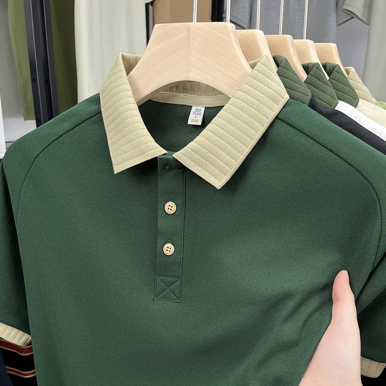 夏季短袖Polo衫男士时尚休闲翻领t恤宽松男士商务修身半袖上衣