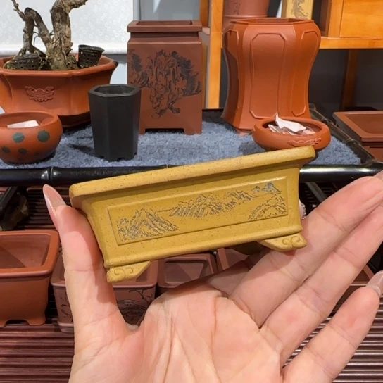 紫砂花盆半手工制作