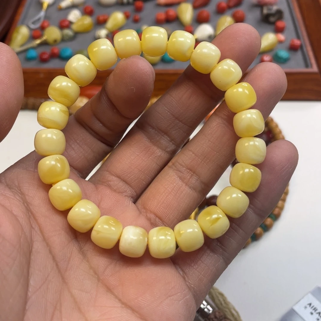 琥珀裸石未镶嵌蜜蜡精工手串