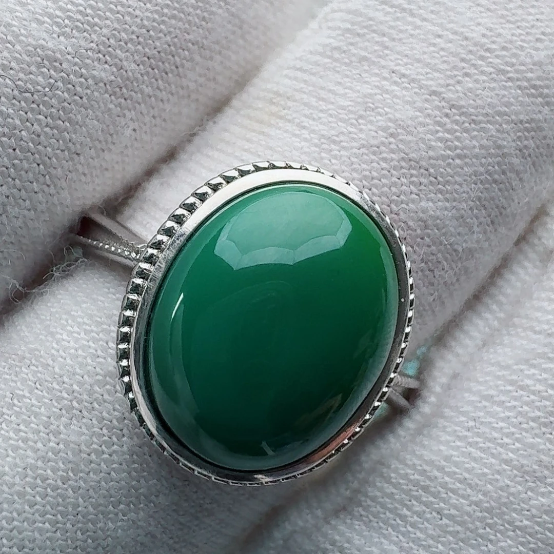 绿松石银S925镶嵌戒指