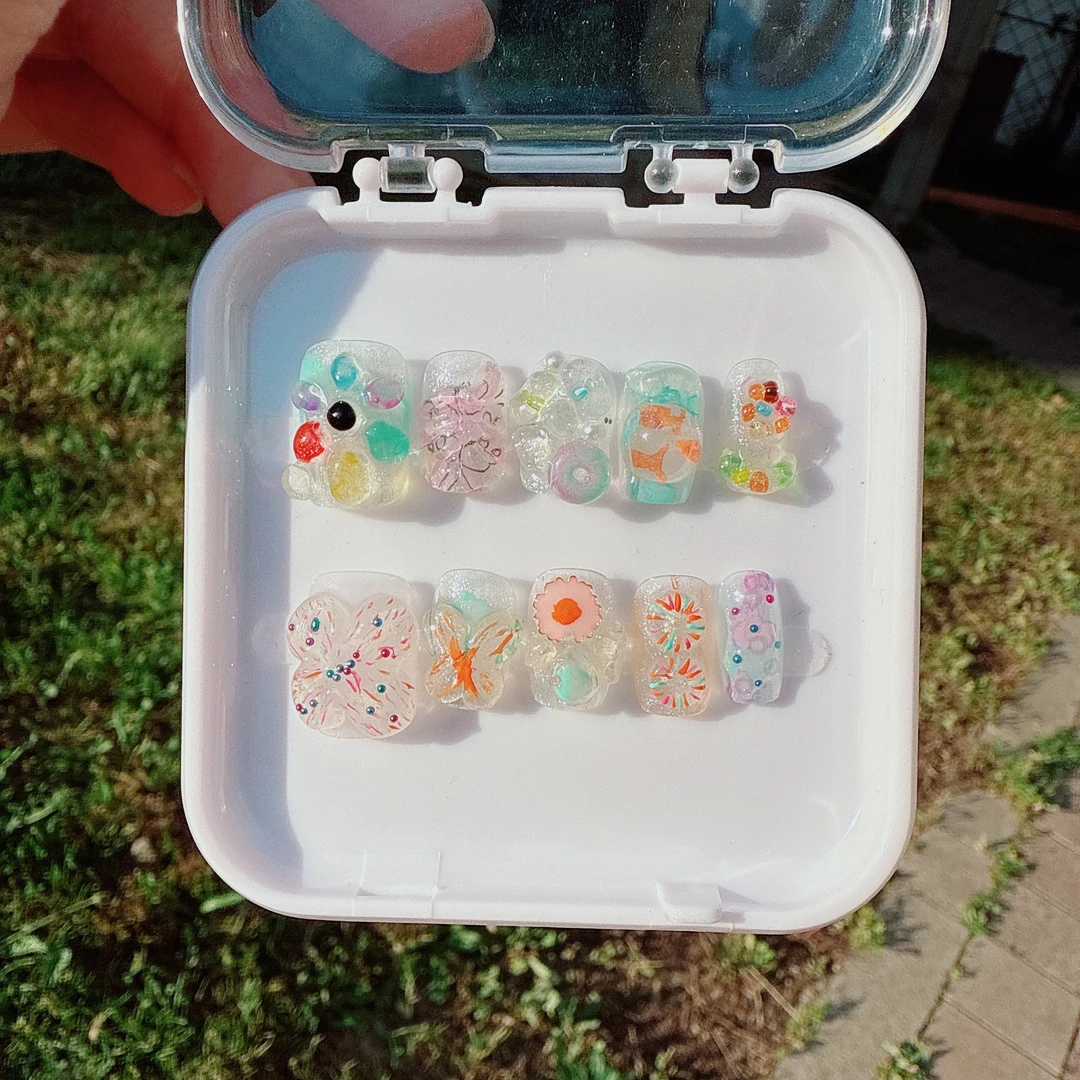 七里香~最猛指甲盖儿夏季甜美冰透手工穿戴甲