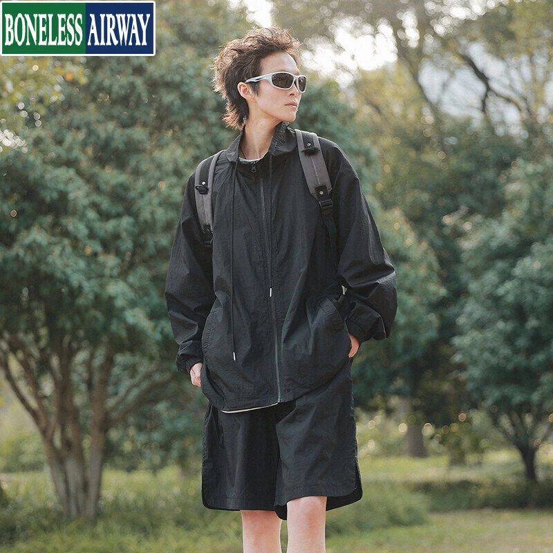 BONELESS AIRWAY速干防晒衣男户外登山服外套短裤两件套透气套装