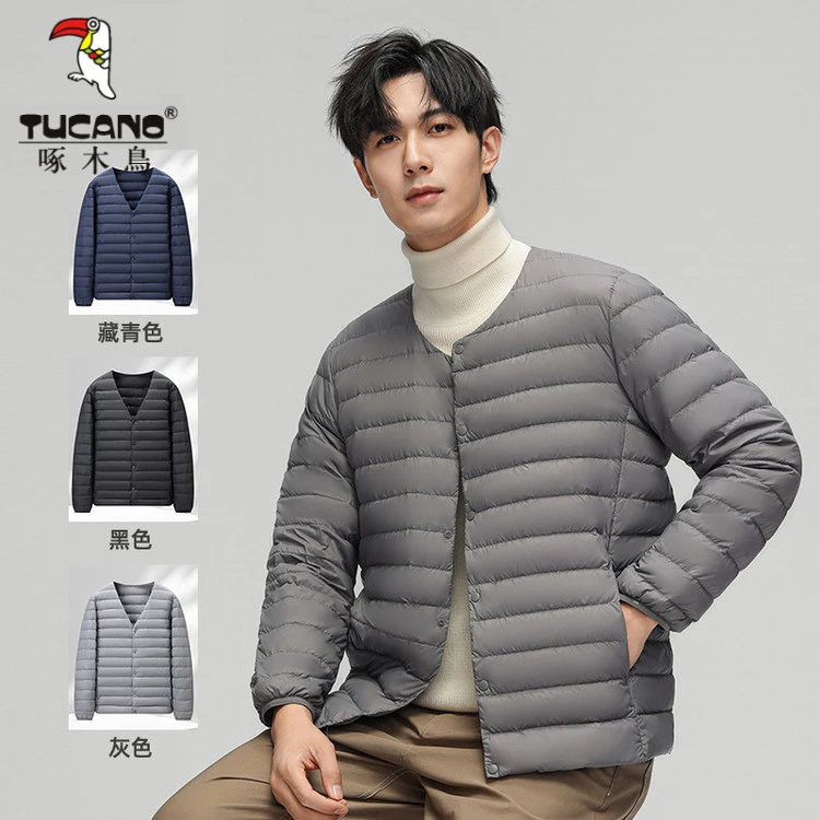 TUCANO/啄木鳥轻薄羽绒服男士2025冬季内胆轻型短款保暖鸭绒外套
