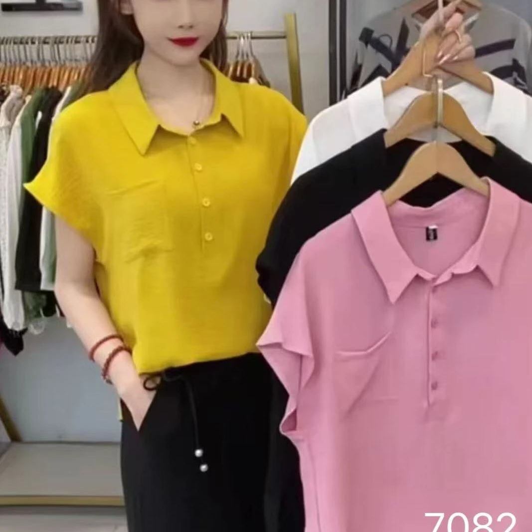 2025夏季时尚高端洋气新款无袖上衣女士百搭衬衣领套头大码女装女