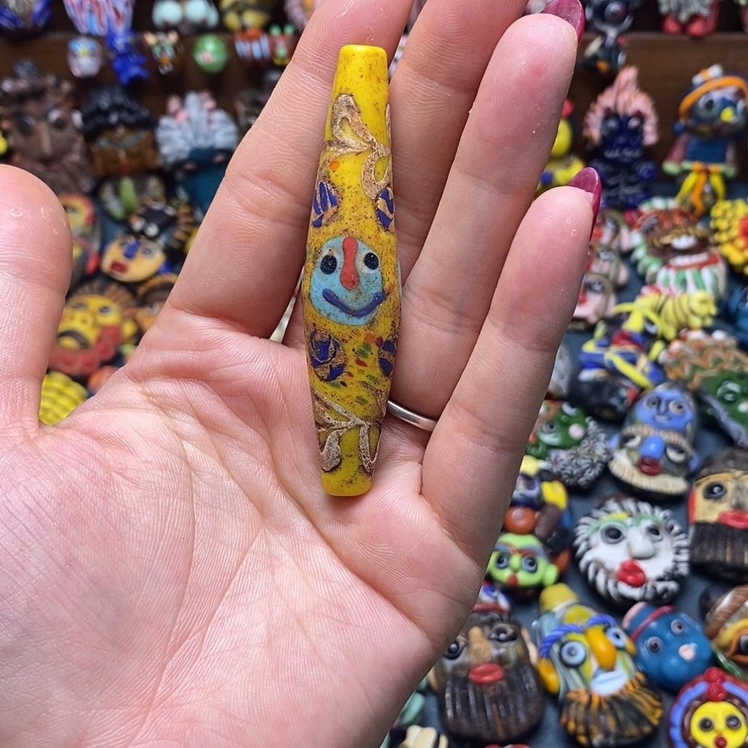 玻璃烧造琉璃桶珠833