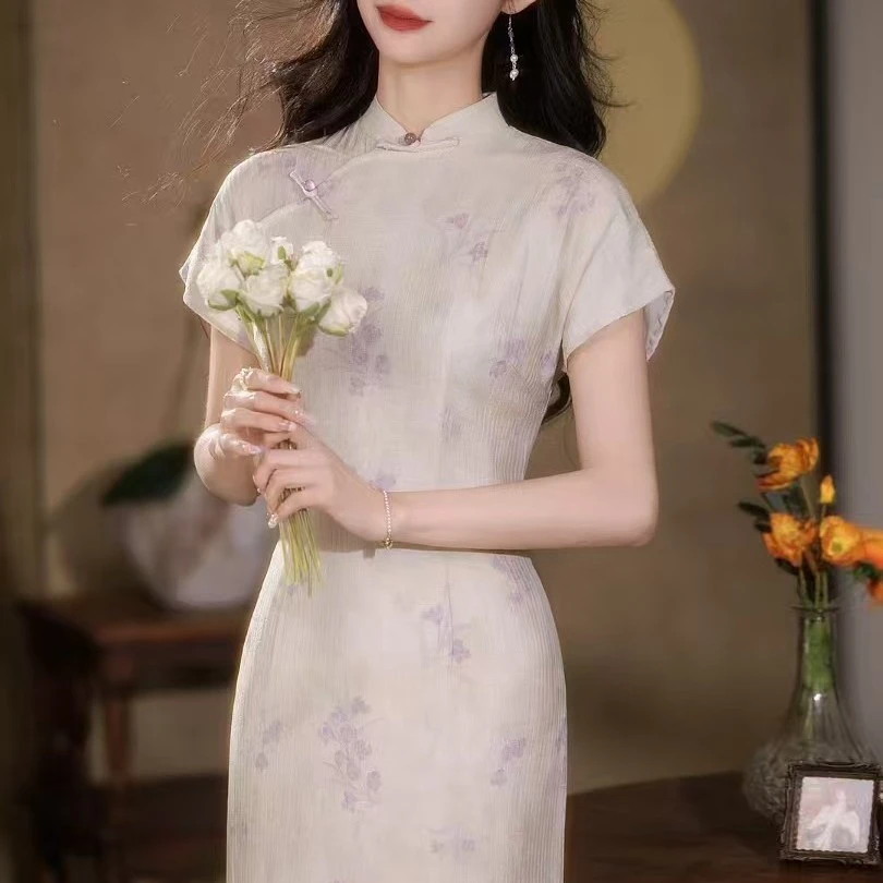 【2765 花容月貌 中长款】显瘦气质修身优雅复古中国风旗袍