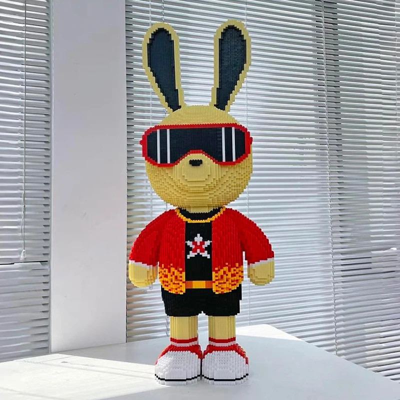 【买大送小】1米超大社会兔客厅落地摆件成人高难度小颗粒拼装积木