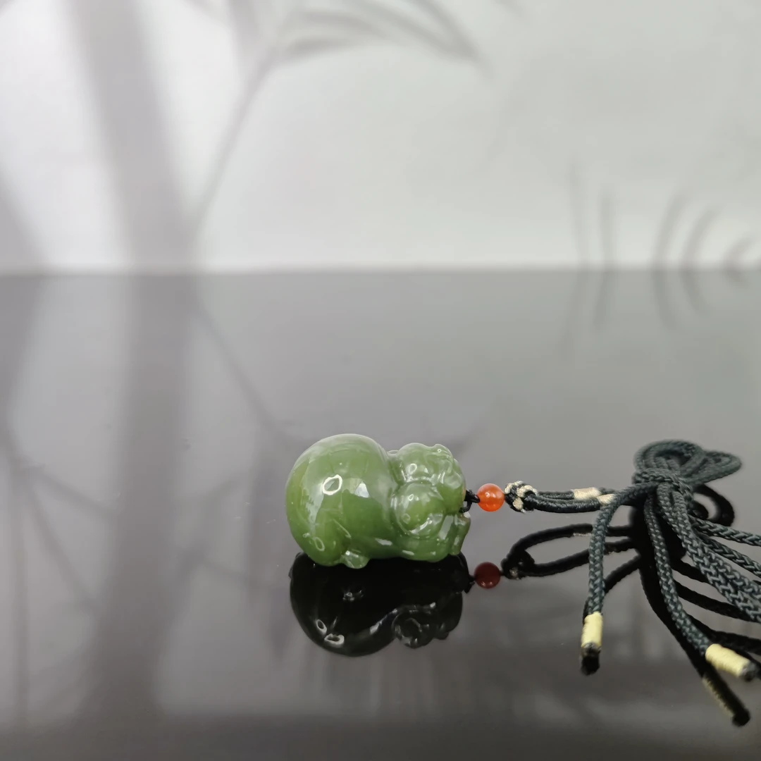 H和田玉福猪吊坠0643