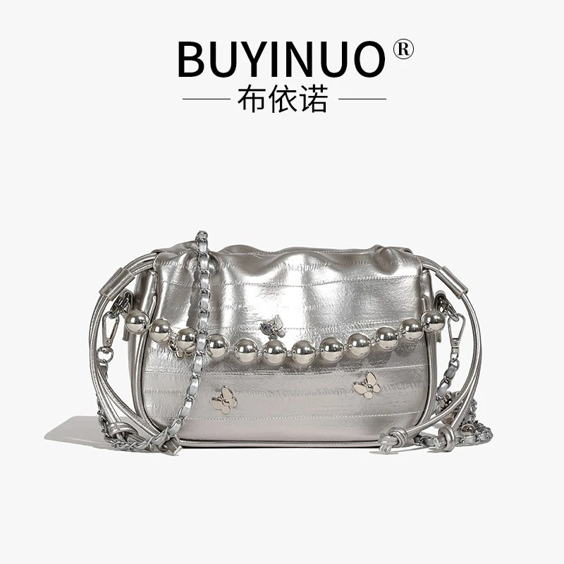 晶BT娇妮卡&2032（长21高14厚10）斜挎包银色蝴蝶~方便实用哦