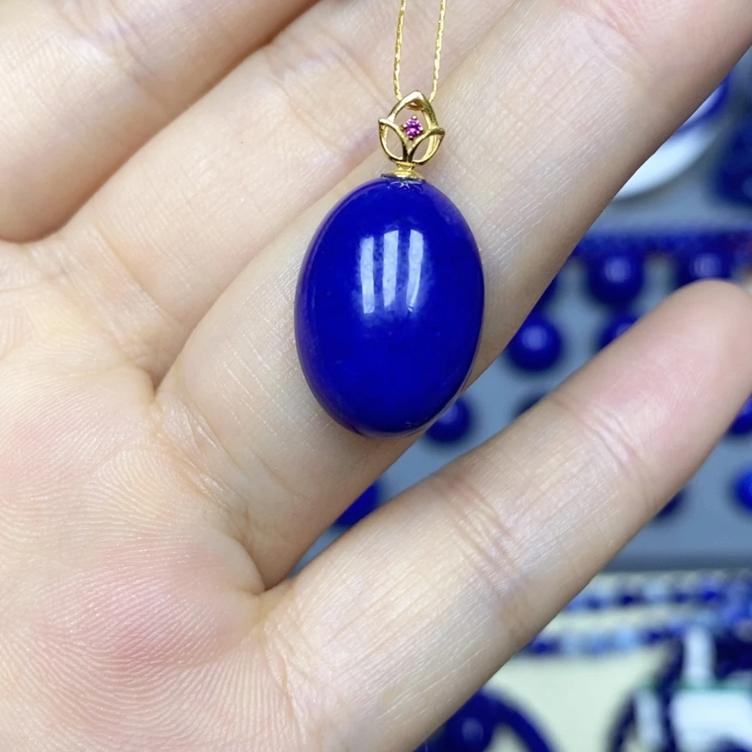 青金石18K金镶嵌颈饰