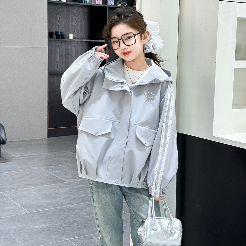 女童超好看风衣2025新款女孩韩系时髦开春夹克儿童炸街春秋冲锋衣