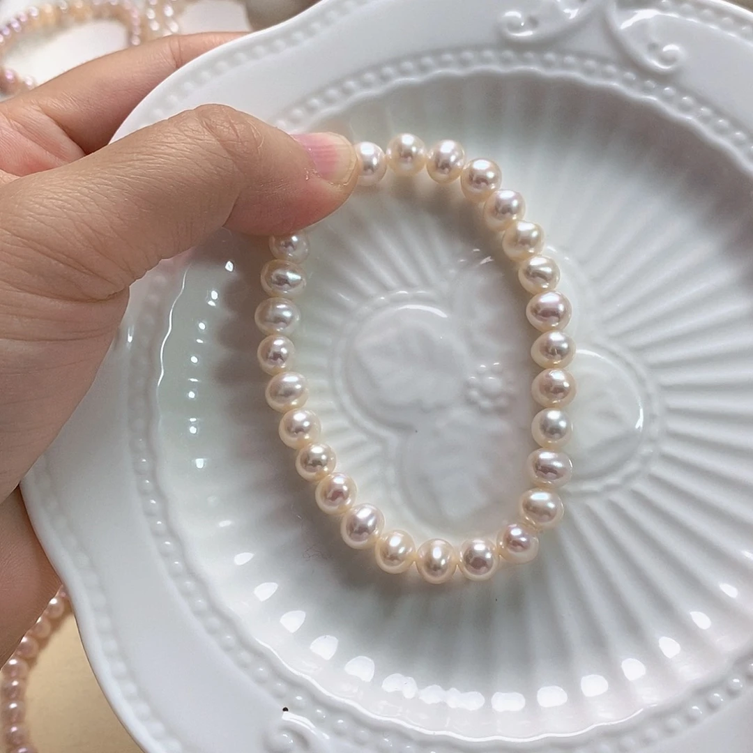 淡水珍珠手绳未镶嵌7-8极光