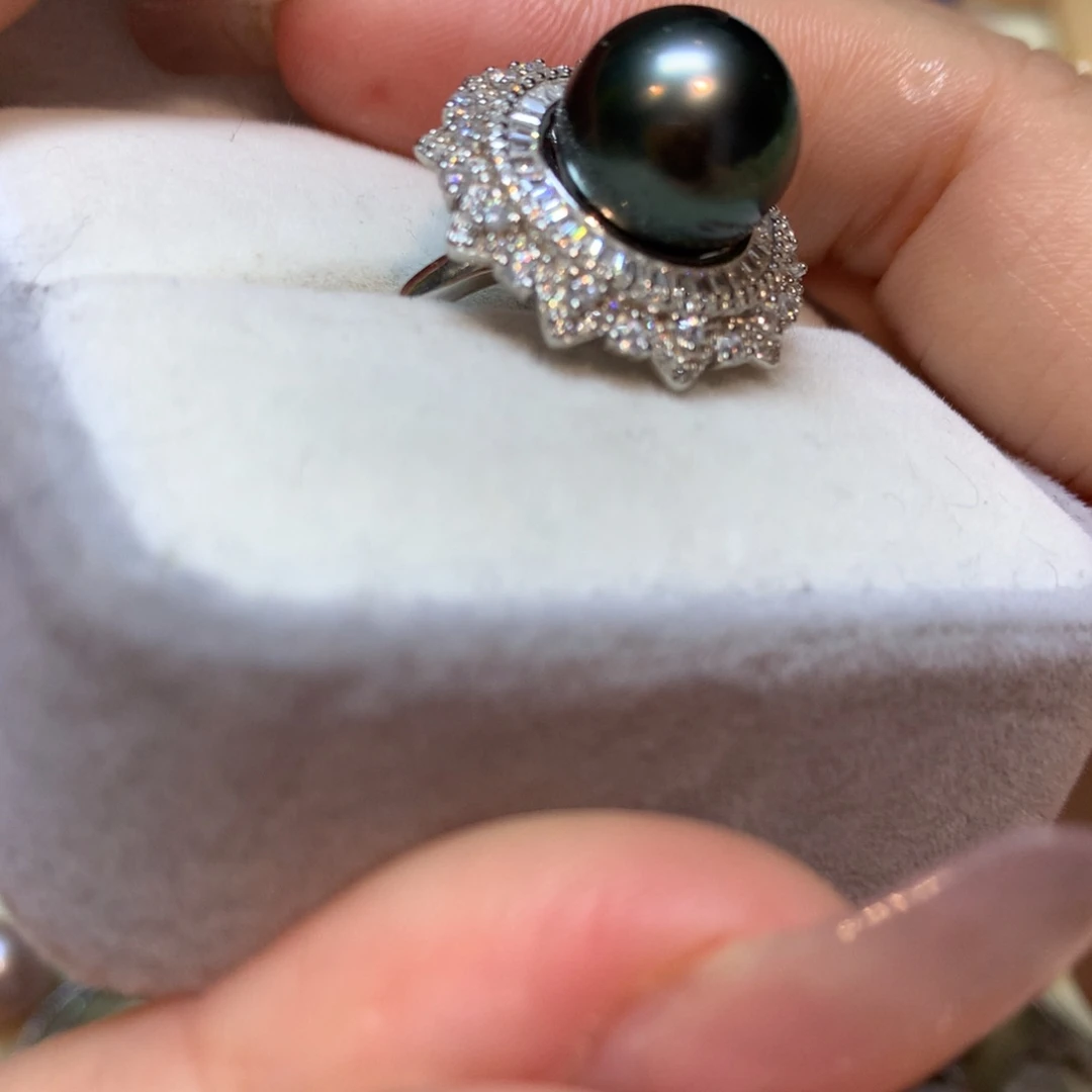 海水珍珠戒指银S925镶嵌