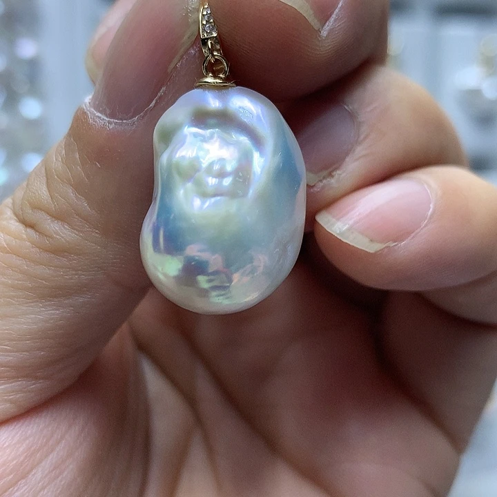 淡水珍珠巴洛克银S925镶嵌