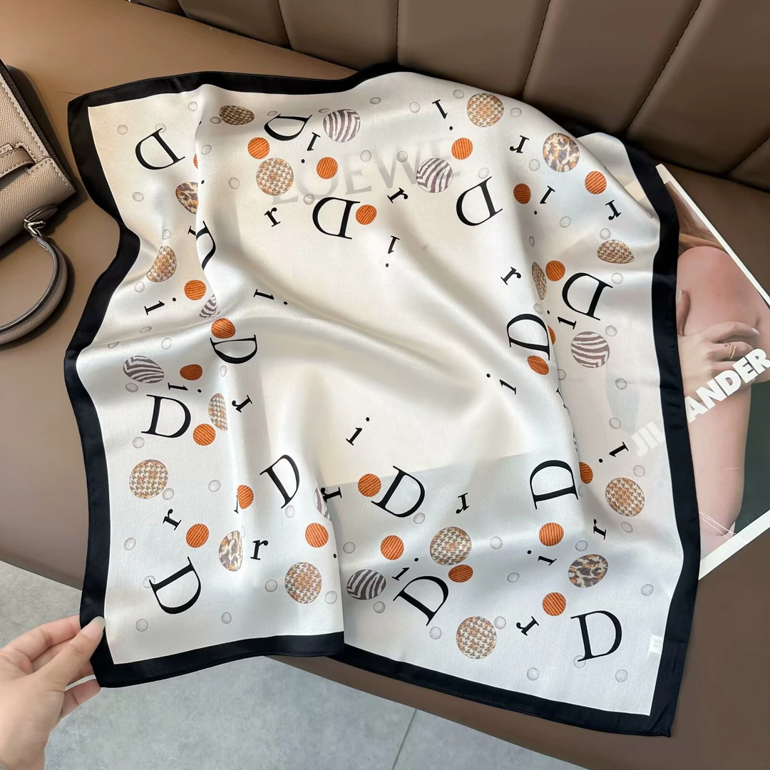 53方巾100%桑蚕丝真丝素绉缎高档女春夏秋时尚高端百搭丝巾发带