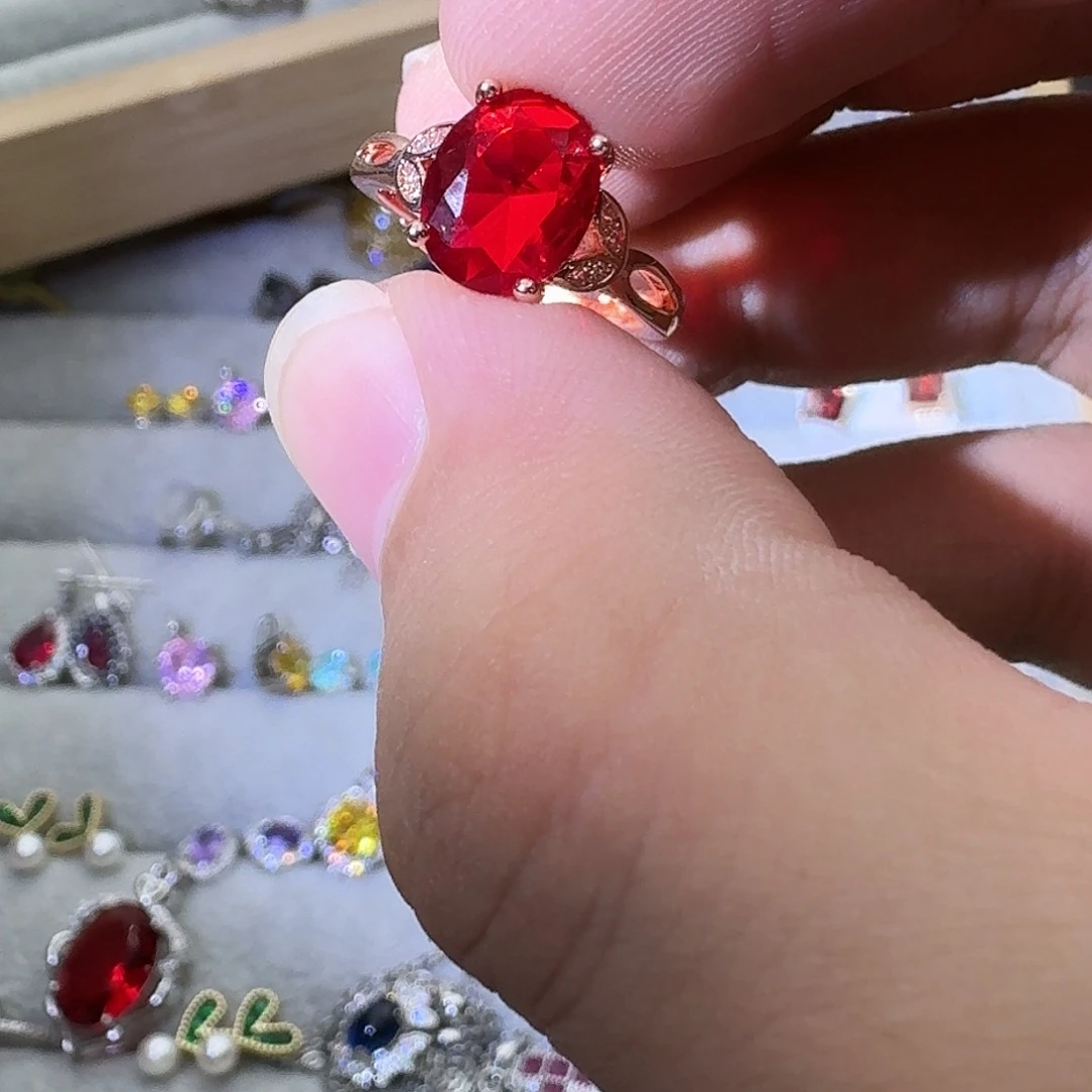 水晶戒指银S925镶嵌