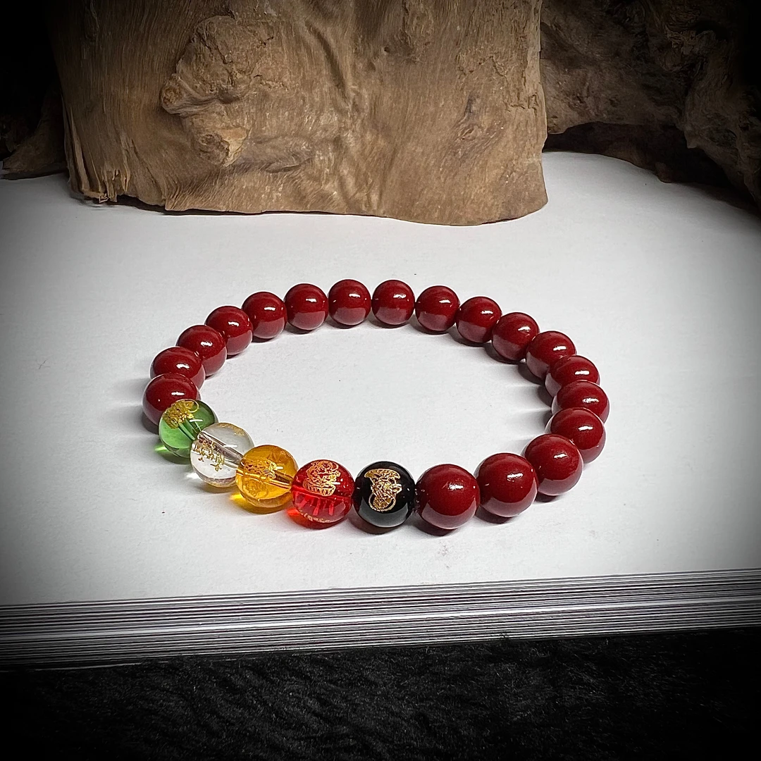 含辰砂工艺品五路财神临门手串（无礼盒）@@@SP234