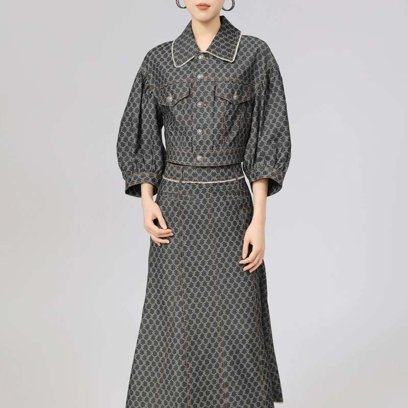 AMASS/阿玛施25春季新款上衣气质提花百搭设计款短板外套540003