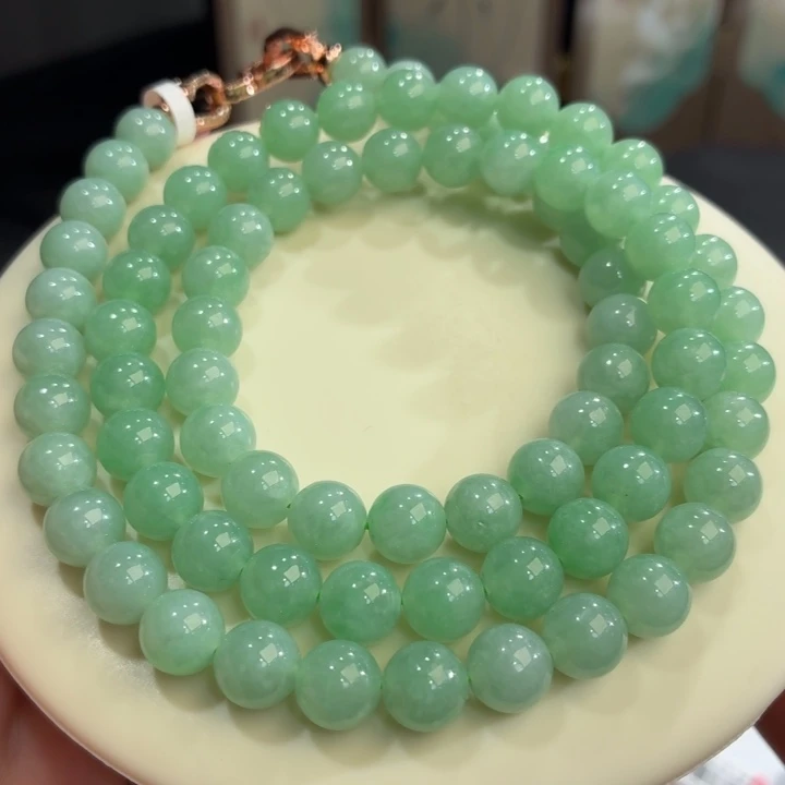 翡翠未镶嵌手链冰胶果绿卡8.4