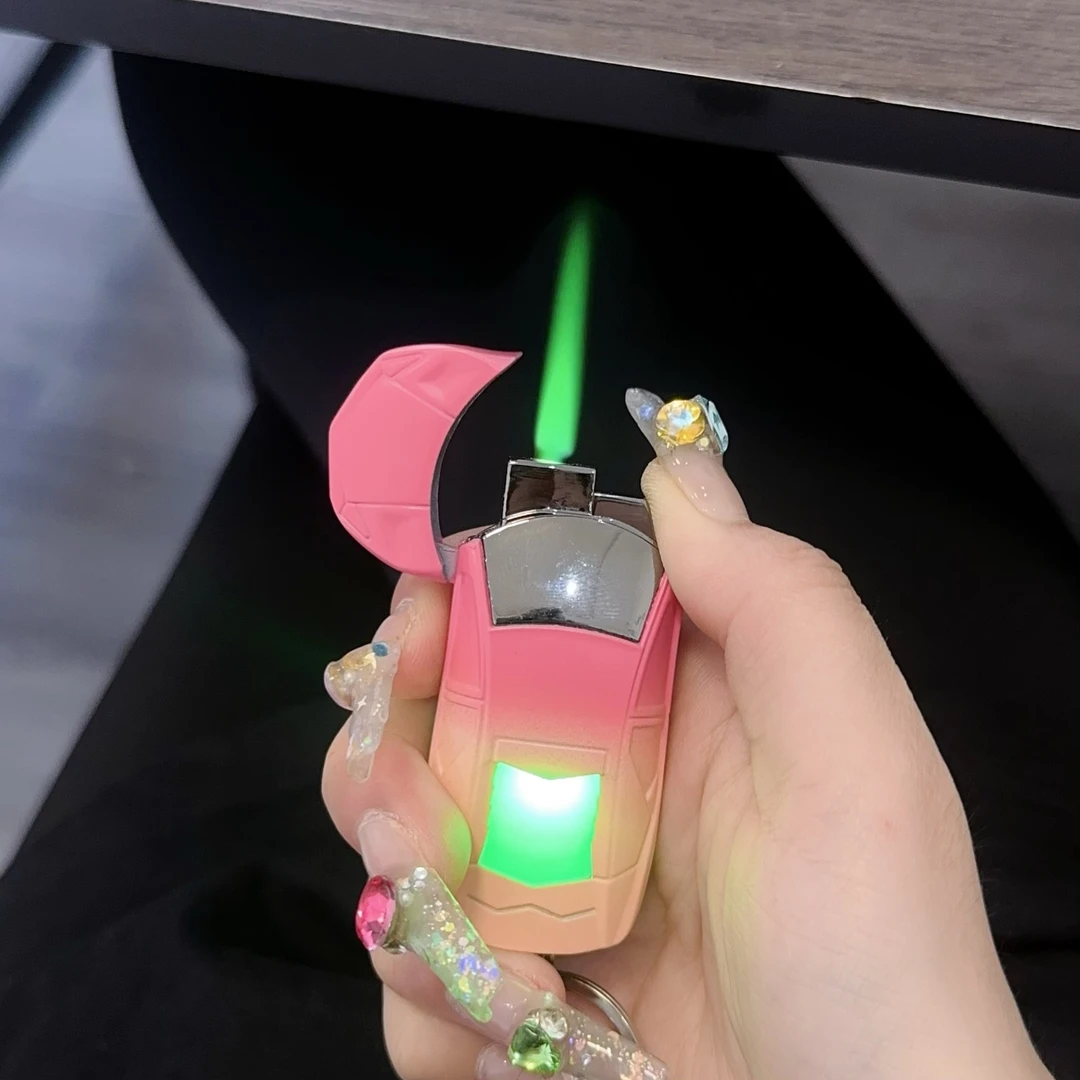 炫酷创意防风钥匙扣打火机跑车个性稀奇古怪闪灯发光便携小巧礼物