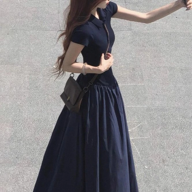 1-50海边度假清冷系禅意女士长袖连衣裙夏季新款