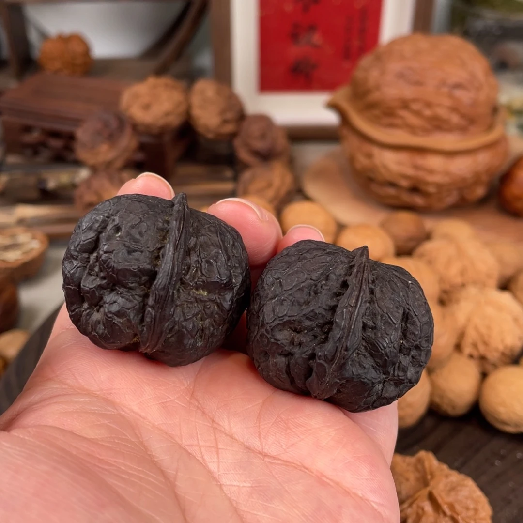 文玩核桃把件@*淡开背元宝37尺