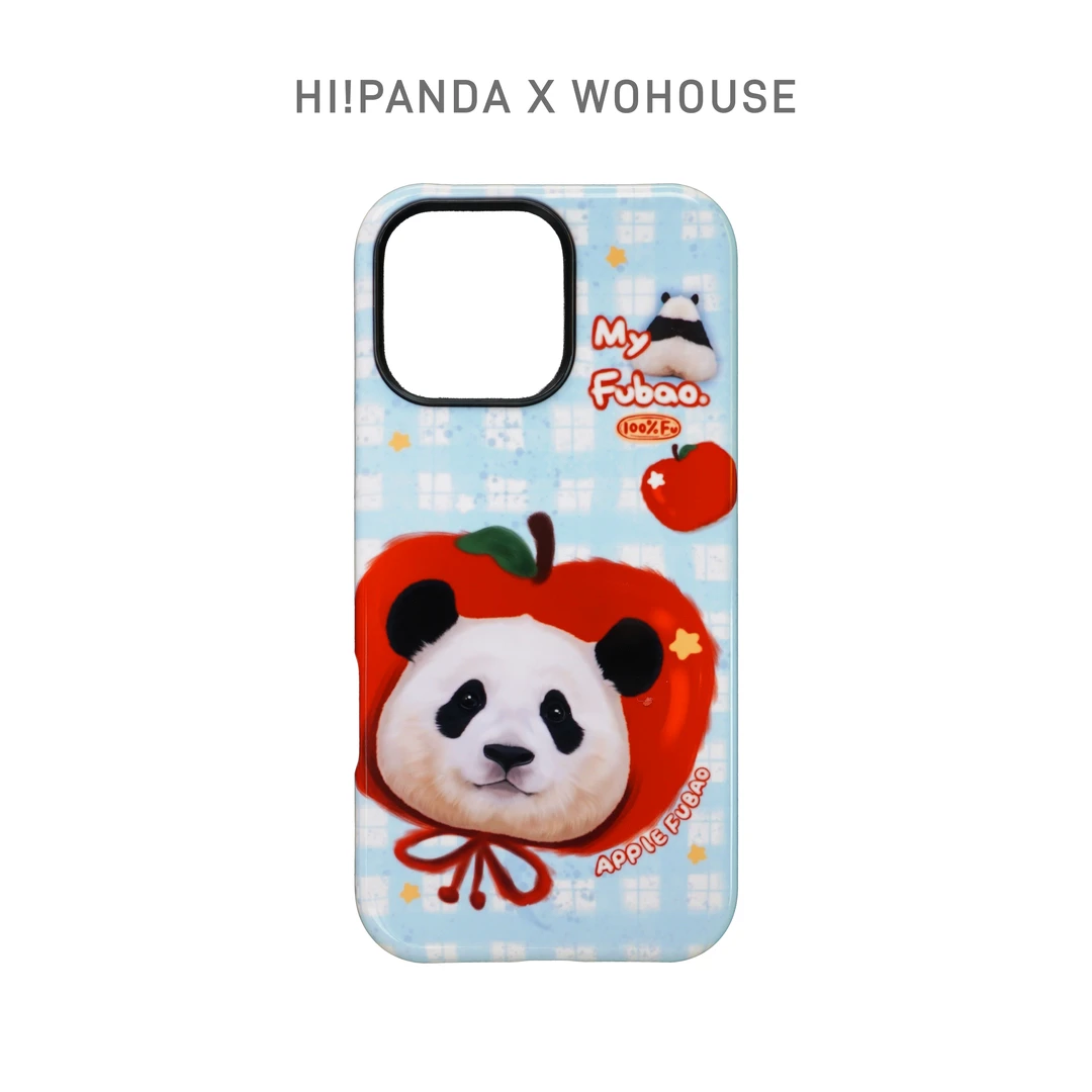 「定制」插画原创熊猫花花福宝萌兰菲林二合一手机壳