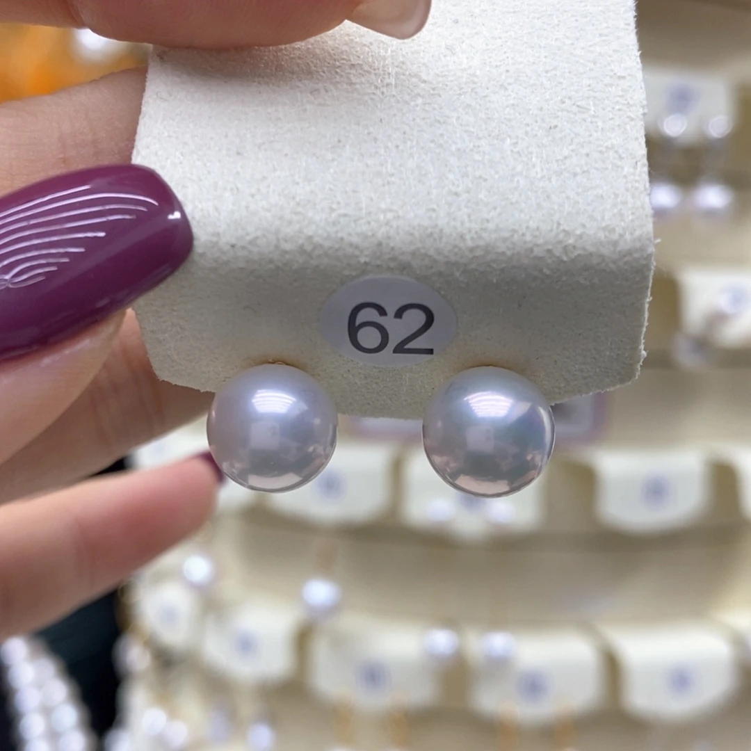 淡水珍珠耳饰18K金镶嵌