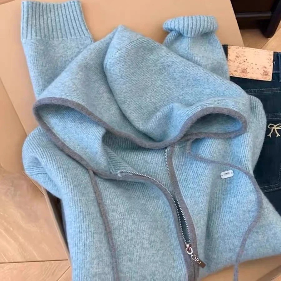 高级设计感针织开衫毛衣外套女秋冬季新款韩系穿搭慵懒风宽松上衣