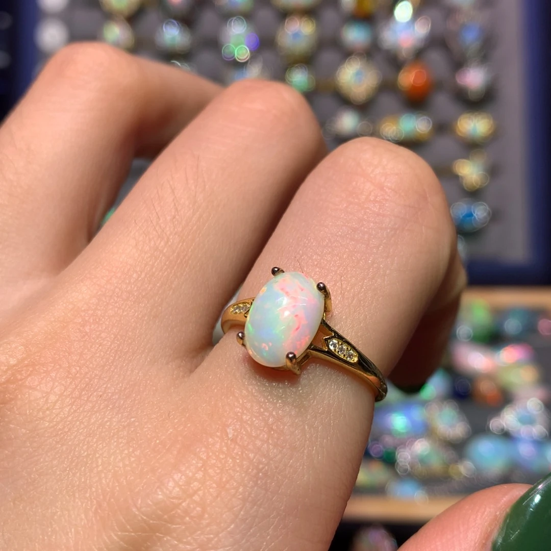 银S925镀金镶嵌欧泊耳钉款式