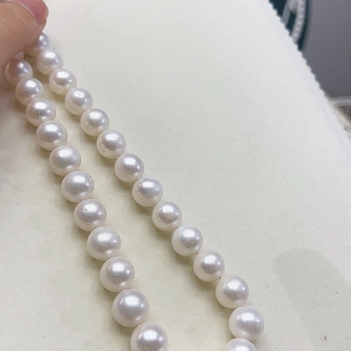 颈饰银S925镶嵌淡水珍珠➕11高品极光冷白