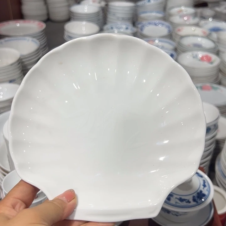 醴陵高温瓷群力18厘米贝壳盘