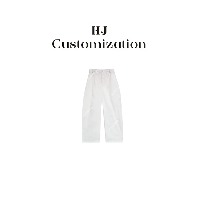 【郝洁】“反转时光”韩系高腰显瘦百搭弯刀工装休闲裤9963