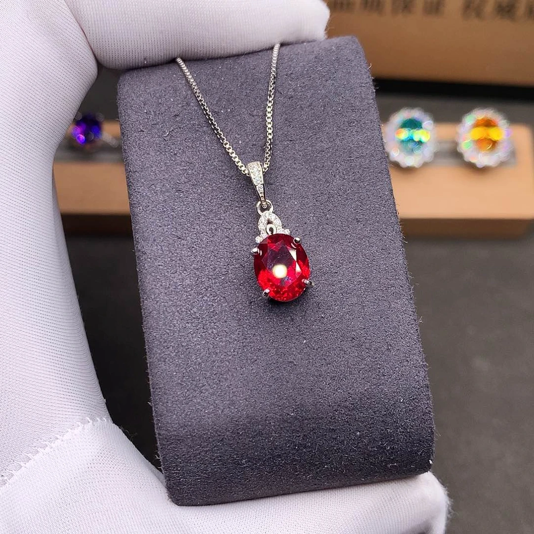 颈饰红宝石银S925镶嵌