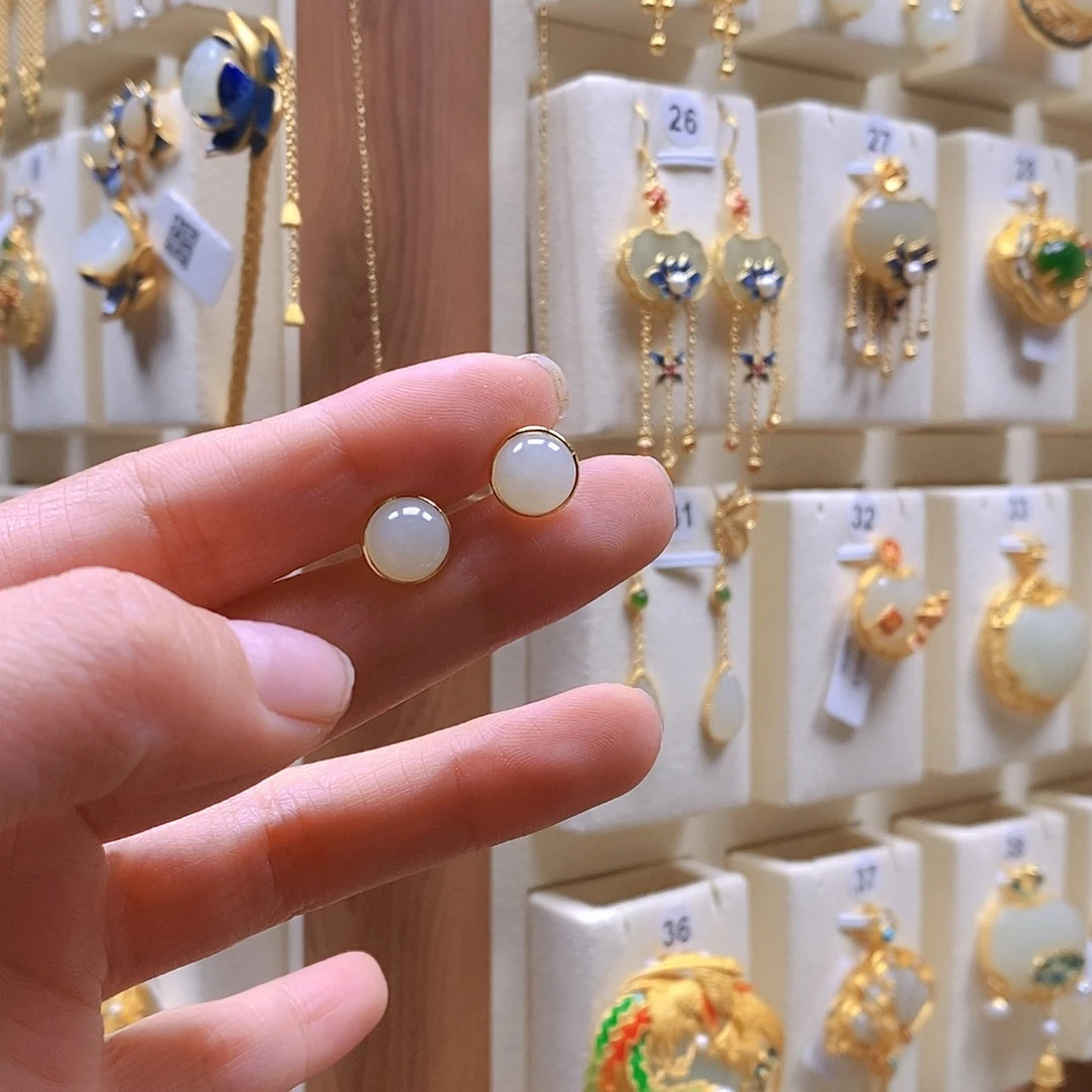 和田玉颈饰银S925镶嵌