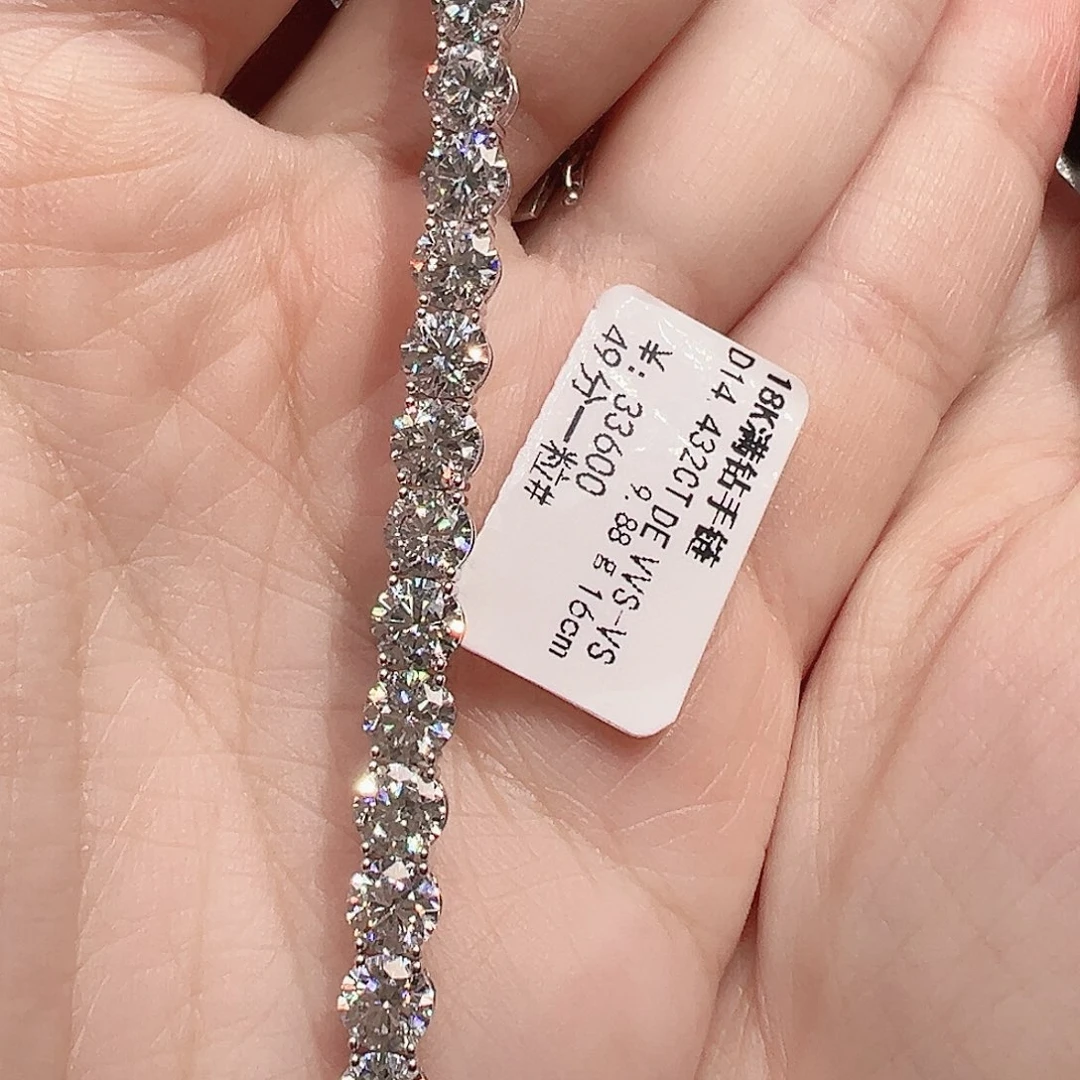 套链实验室培育钻石18K金镶嵌单颗49分，网球款手链
