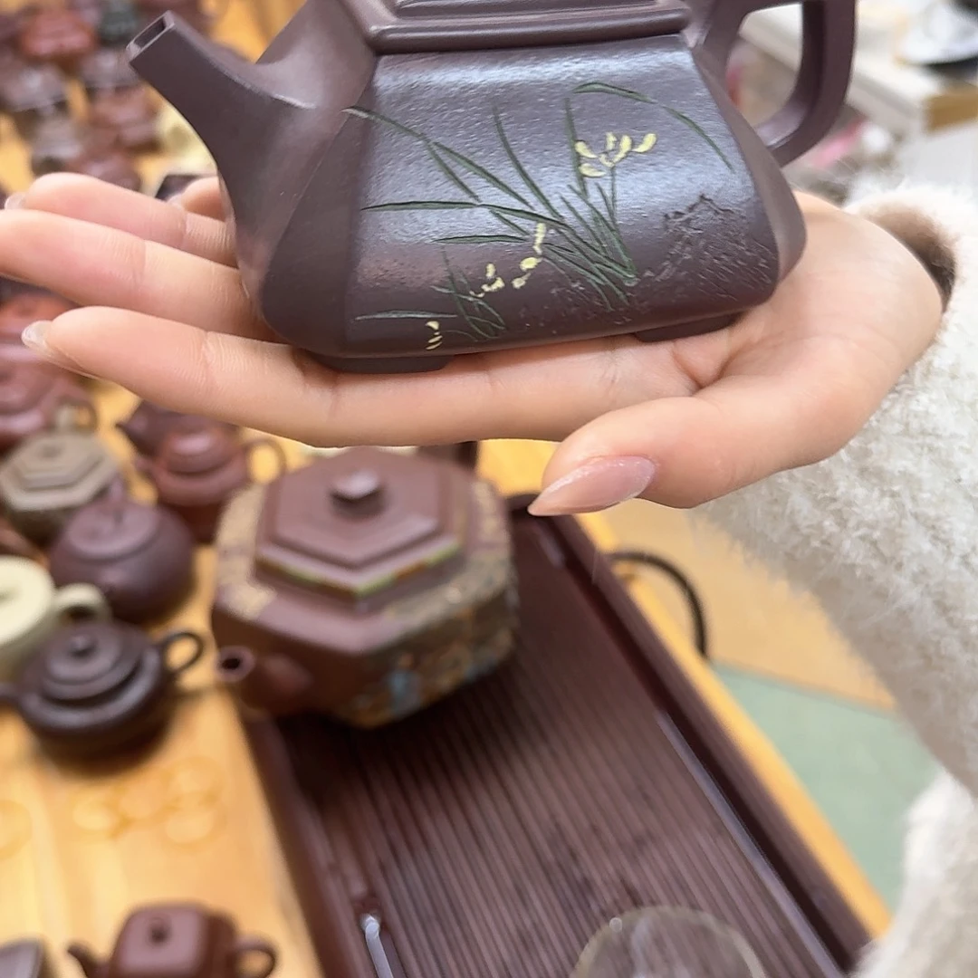 紫砂茶壶紫砂壶四方石瓢230cc