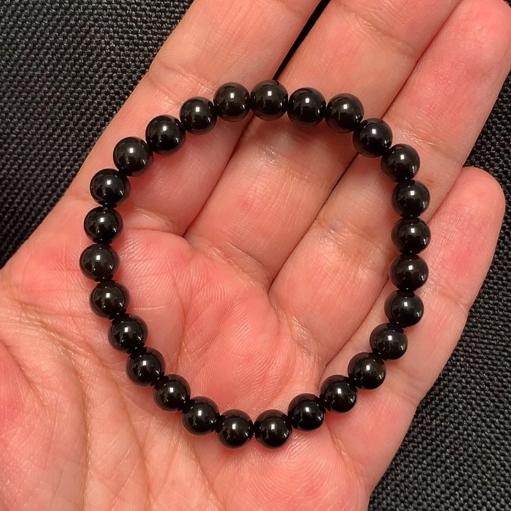 玛瑙/玉髓手串未镶嵌天然黑玛瑙手串