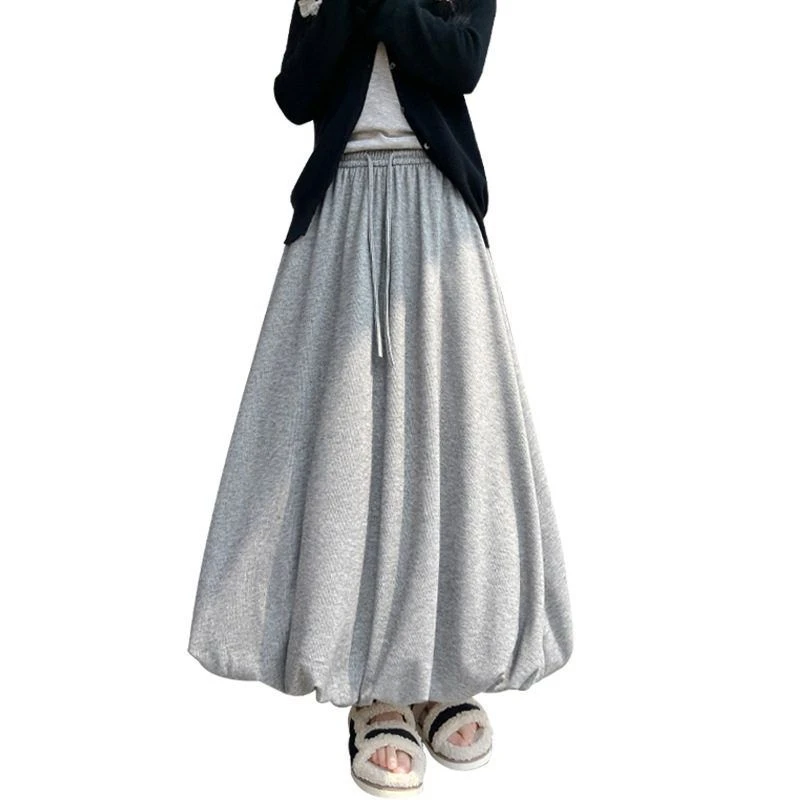 糯米花苞半身裙女 2025春秋新款高腰中长款灯笼伞裙A字云朵蓬蓬