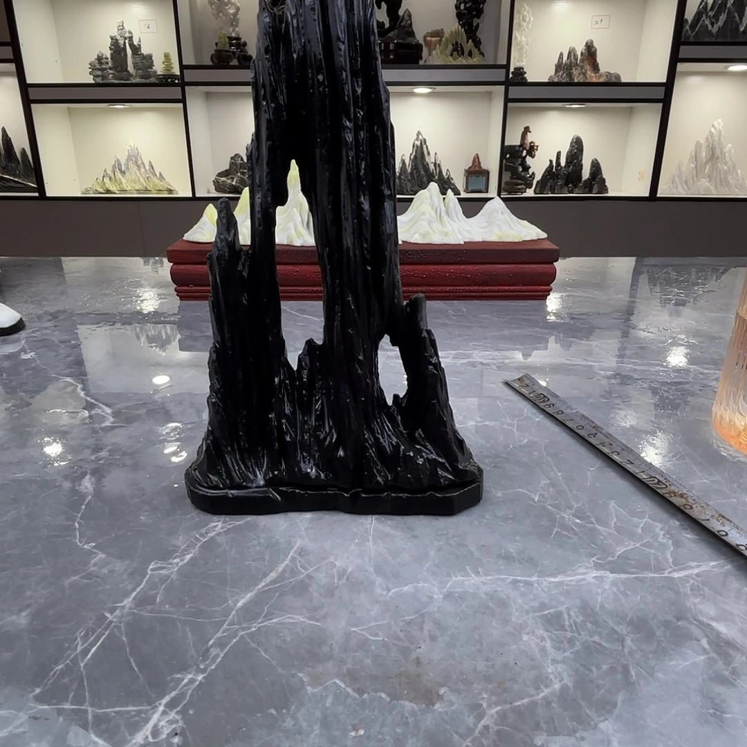 英***）石材灵璧石雕刻山峰摆件