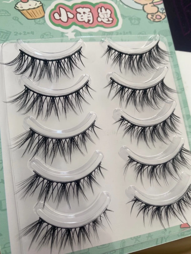 小萌崽亚裔古早女神睫整簇睫毛斜飞款欧美混血漫画款