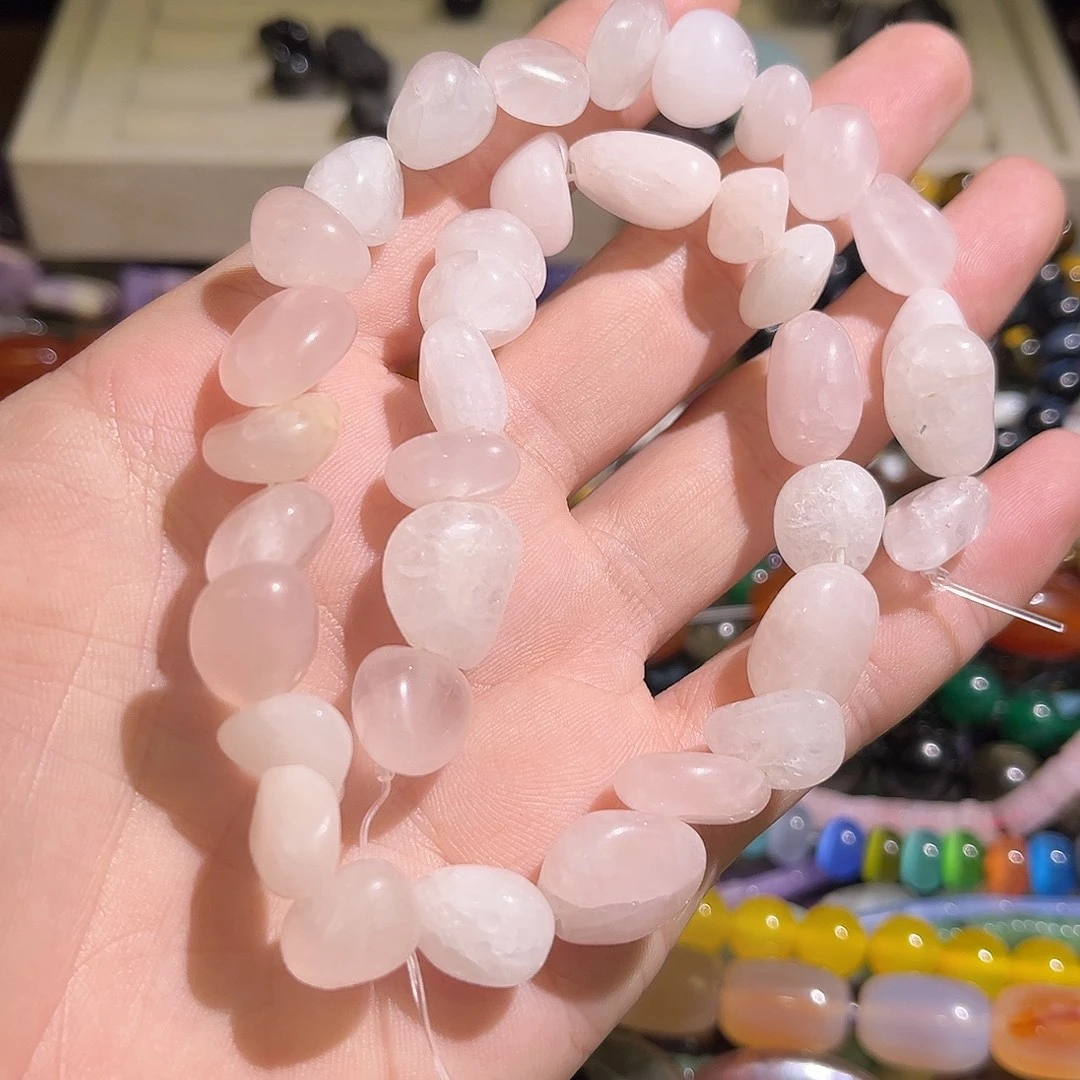 未镶嵌水晶珠宝半成品粉晶随形石