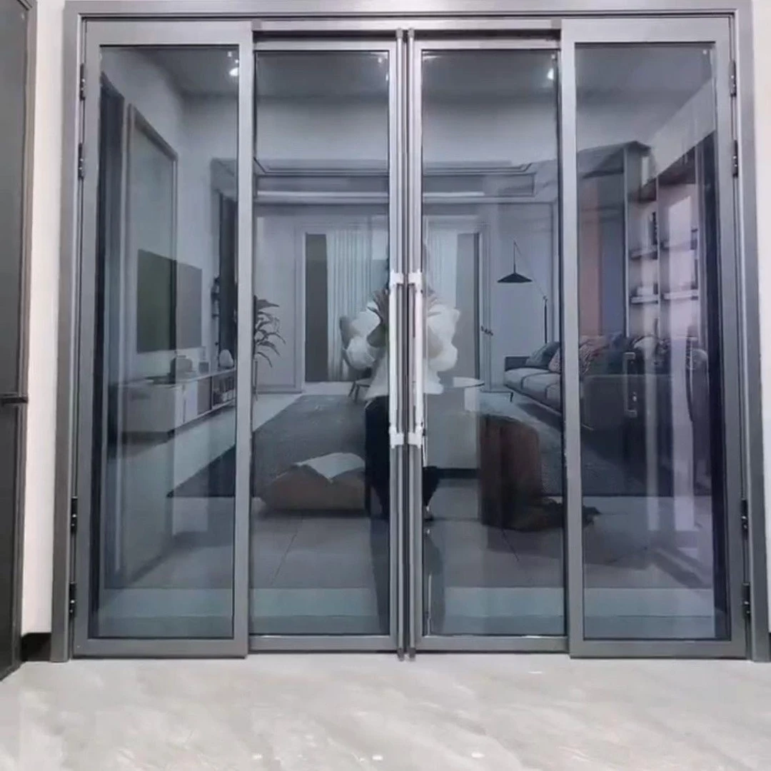 40四扇对开高档推拉PT门双层钢化玻客厅阳台移门定制PD门 6平起